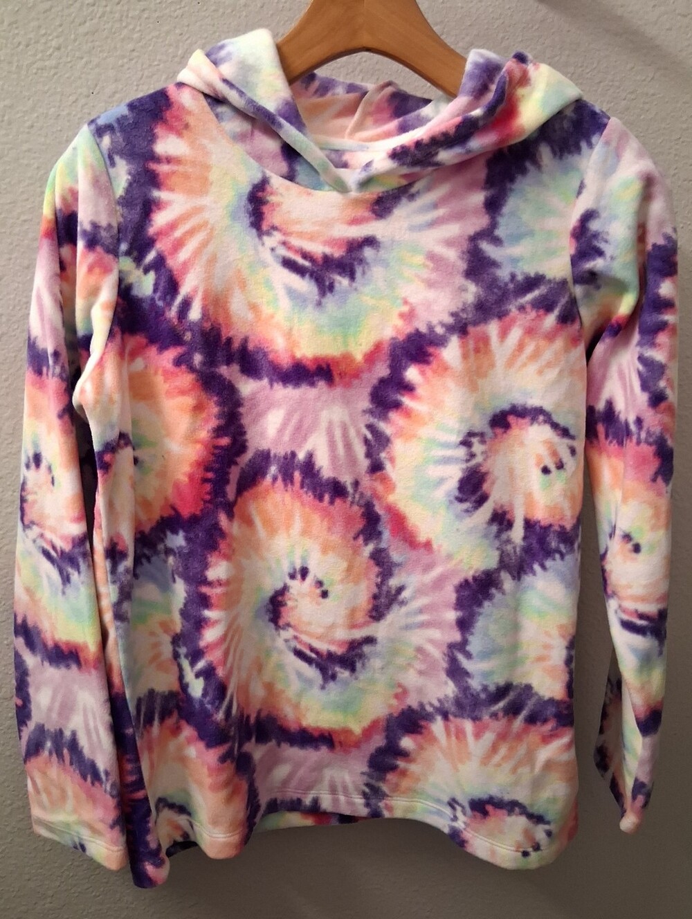 Place Fleece Tie Dyed Rainbow Print Size 16